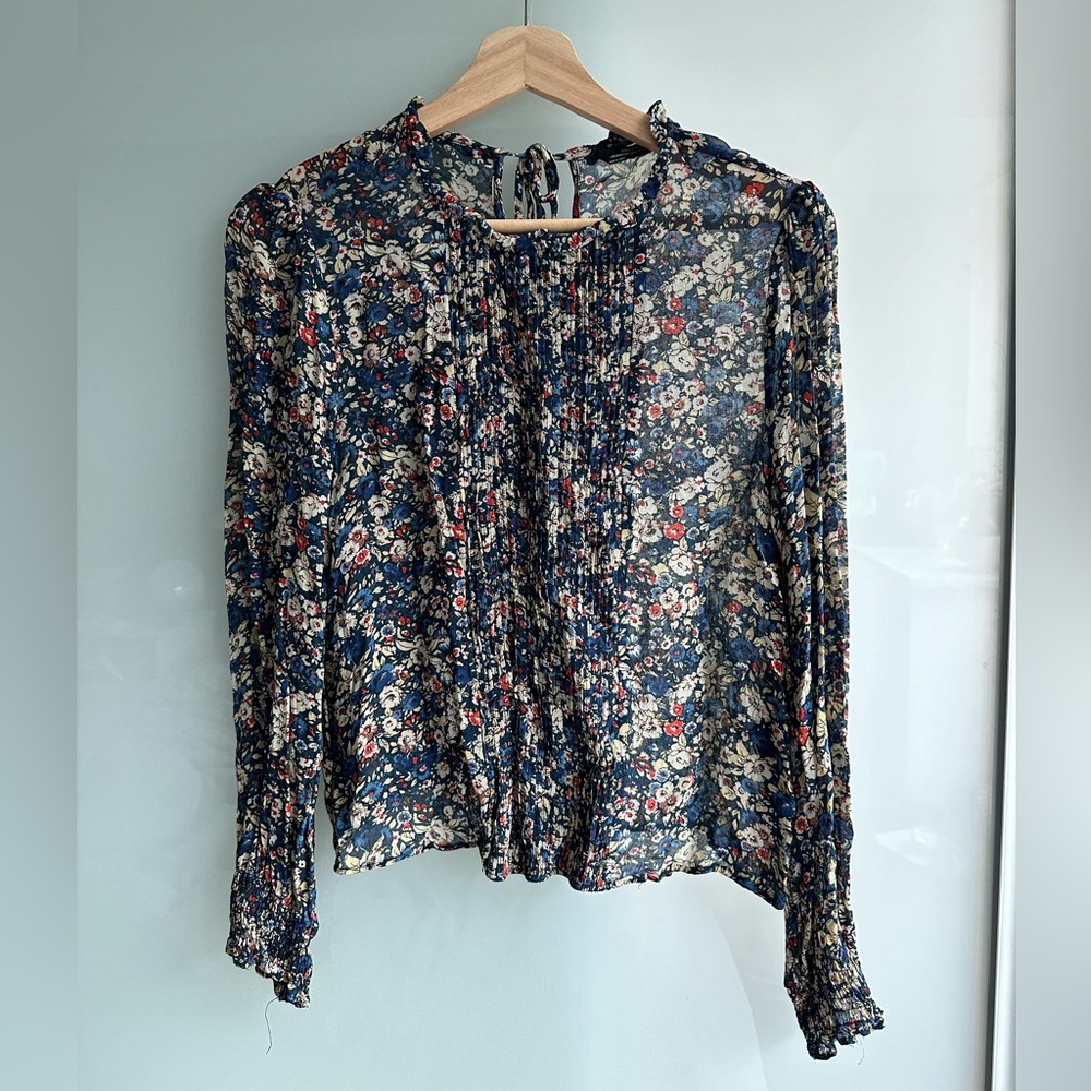 Zara sheer paisley printed blouse - small